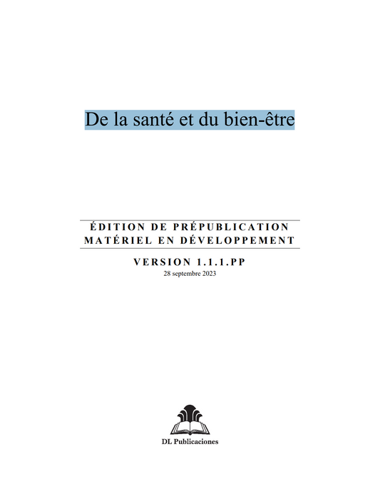 De la sante et du bien-etre