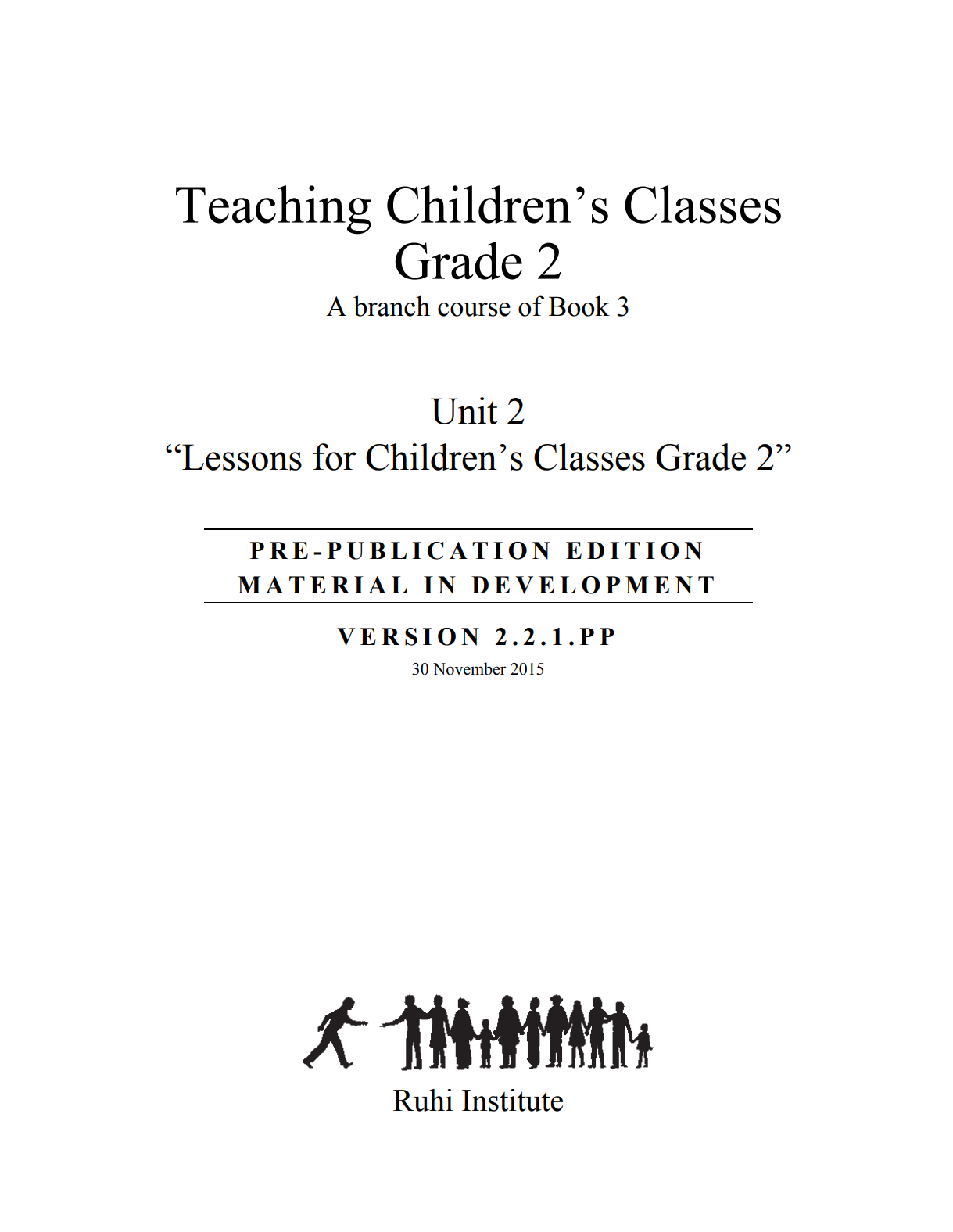 Teaching Children's Classes - Grade 2