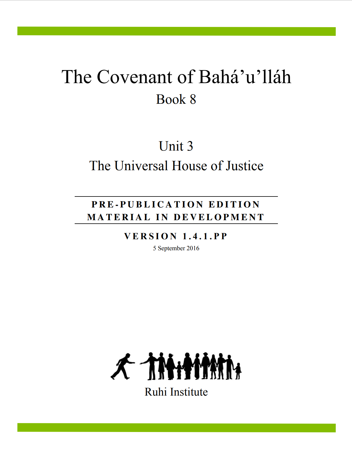 Book 8: The Covenant of Baháʼu'lláh